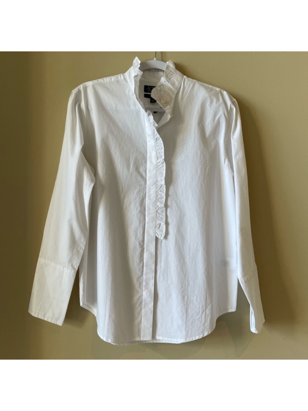 J. Crew White Ruffle Trim Garçon Shirt - Picture 2 of 3